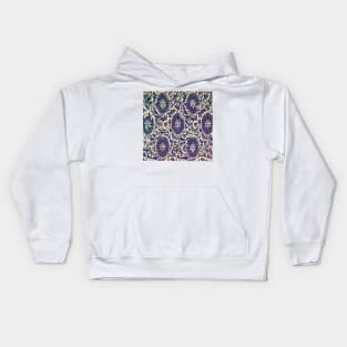 blue main color printed images that are based on vintage floral and geometric motifs, can be used in decorating fabrics and coverings in fashion Kids Hoodie